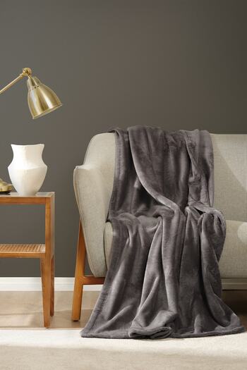 Karaca Home Fiona Gray Welsoft TV Blanket
