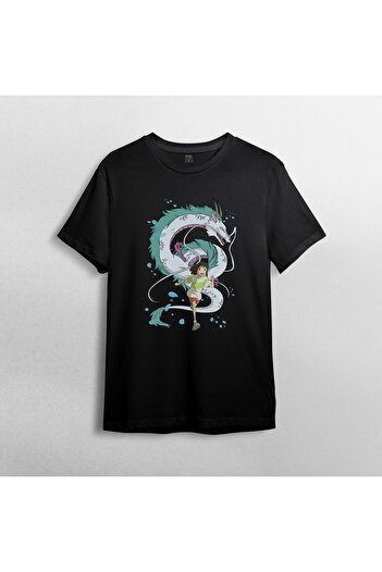 Pixxa Spirited Away Studio Ghibli - T-shirt από 100% βαμβακερό λαιμόκοψη