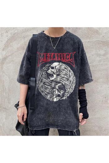 Touz Eyl Boutique Rock Серія - Unisex Metallica Випрана футболка зі стареним ефектом