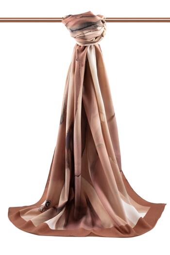 Vissona Women's Luxury Medina Silk Shawl Copper - Gray