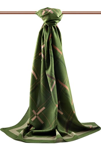 Vissona Women's Luxury Medina Silk Shawl Emerald Green - Beige