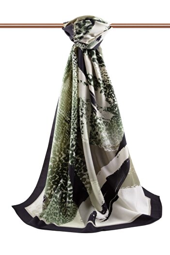 Vissona Women's Luxury Medina Silk Shawl Cream - Khaki