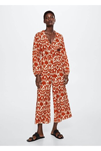 MANGO Woman Patterned Fluid Jumpsuit