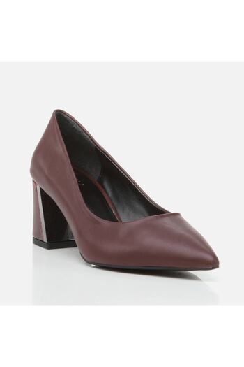 Yaya by Hotiç Burgundy Yaya Women's Thick Heel