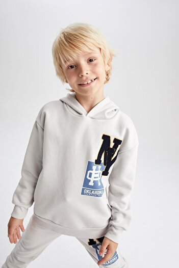 DeFacto Boy's Oversize Fit Hooded Sweatshirt