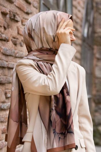 Vissona Women's Luxury Medina Silk Shawl Copper - Gray