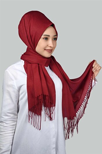 Altobeh Plain Pashmina Shawl - Light Burgundy
