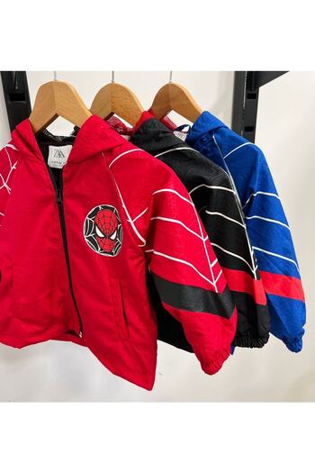 Bambam Boy's Spiderman Raincoat - Detailed