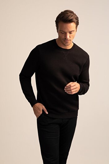 DeFacto Bavlněná mikina Regular Fit Crew Neck Basic