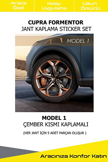 EnUygunFiltre Cupra Formentor Jant Kaplama Sticker Set - Kolay Uygulama-uzun Ömürlü-estetik Görünüm