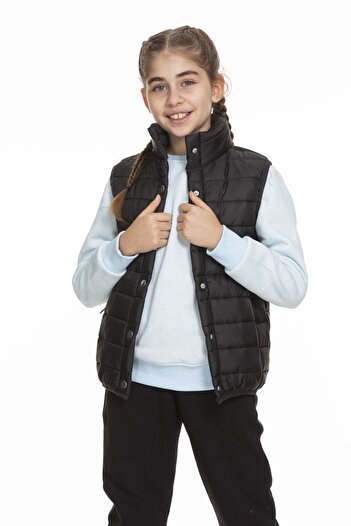 Perendi Unisex Quilted Mesh Lined Snap Vest