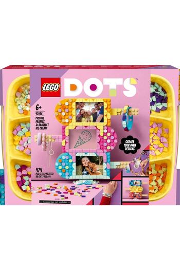LEGO DOTS Ice Cream Picture Frames and Bracelet 41956 - Photo and Jewelry Holder Construction Set (474 Pieces)