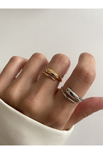 ringbox Gümüş Renk Sarmal Model Yüzük