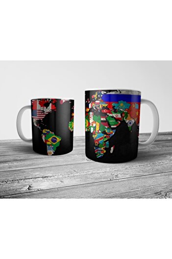 Pixxa Political World Map Design Mug Cup Model 2
