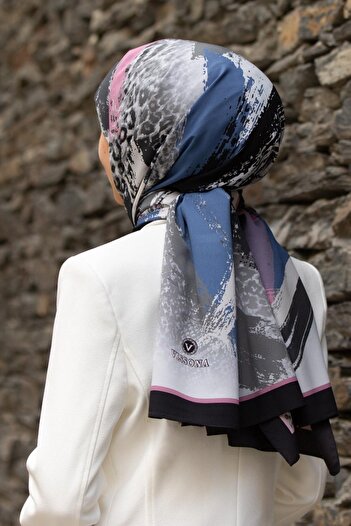 Vissona Women's Luxury Medina Silk Shawl Gray - Powder