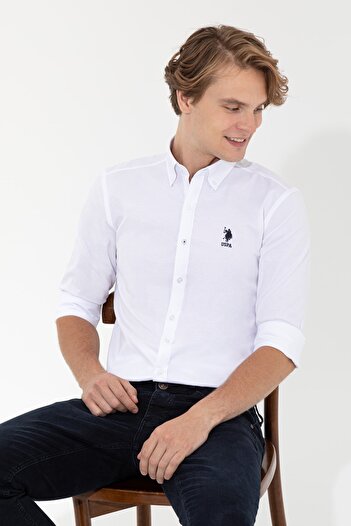 U.S. Polo Assn. Чоловіче поло Us Polo Assn чоловіче ткане Regular Fit White Сорочка