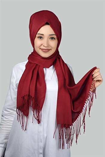 Altobeh Plain Pashmina Shawl - Light Burgundy