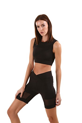GRAB Kendra Detailed Tulle Detailed Sports Shorts