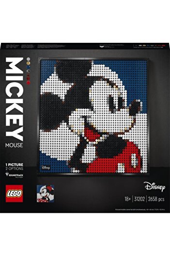 LEGO ® Art Disney’s Mickey Mouse 31202 - Yetişkinler için Duvar Dekoru Yapım Seti 2658 Parça