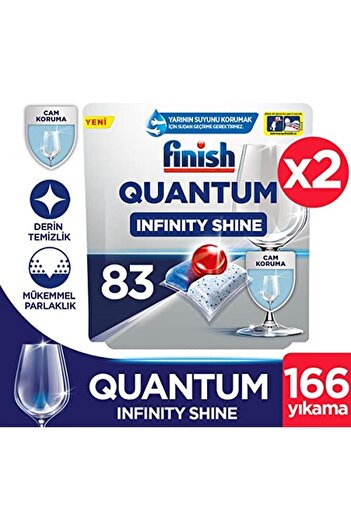 Finish Quantum Infinity Shine 166 Kapsül Bulaşık Makinesi Deterjanı Tableti (83x2)
