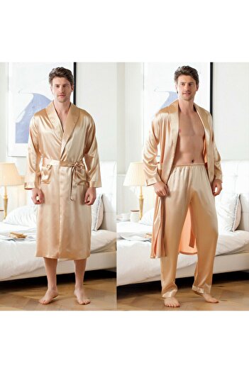 atn store Boby Silk - %100 Ipek Erkek Röpteşambır & Pijama Takımı