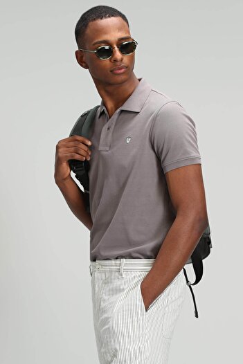 Lufian Ανδρικό μπλουζάκι Laon Sports Polo Neck 627111040091   Γη