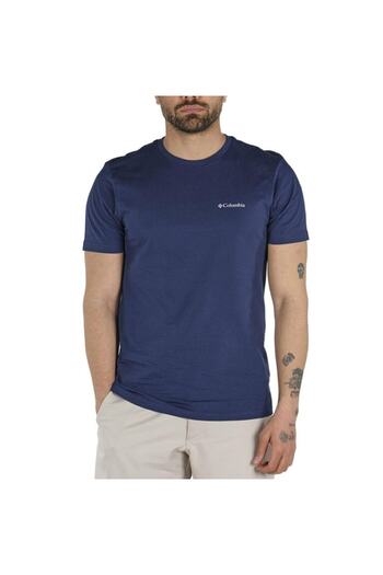 Columbia Csc M Basıc Sm Logo Brushed Ss Tee Erkek Tişört Lacivert Cs0282-466