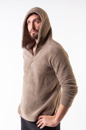 Minteks Unisex Kahverengi Wellsoft Dik Yaka Tunik