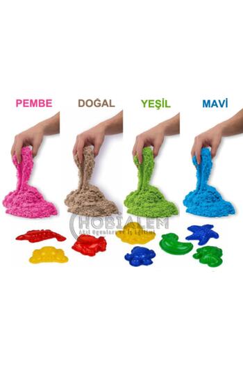Hobialem Heroes, Kinetic Sand, 4 Colors 2 Kg, 8 Molds, Game Sand