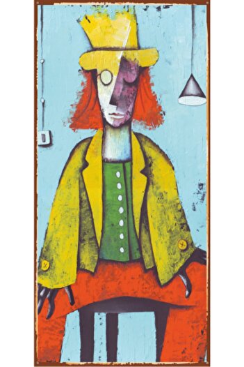 Hayat Poster Sad Clown (10 cm X 20 cm) Retro Mini Wooden Poster