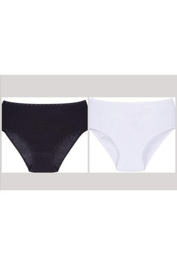 CNT 2-Piece Rib High Waist Black and White Women's Panties
