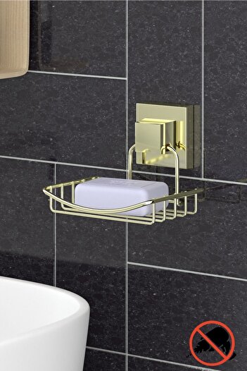 Teknotel Χωρίς τρυπάνι βιδών! Easyfix Αυτοκόλλητη Σαπουνιέρα Gold Ef265