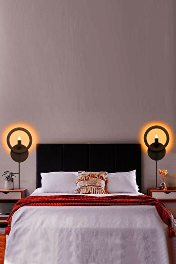 Bundera Moon Ahşap Aplik Lamba Cafe Otel Restaurant Oda Ofis Için Duvar Avize Dekor Apliği Lambası