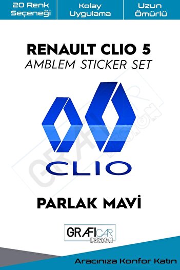 GRAFİCAR Set de autocolante placate cu emblemă Renault Clio 5