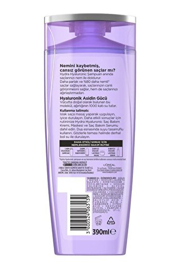 ELSEVE Loreal Hydra Hyaluronic Moisture Filling Shampoo - 390 ml X 6 Pieces