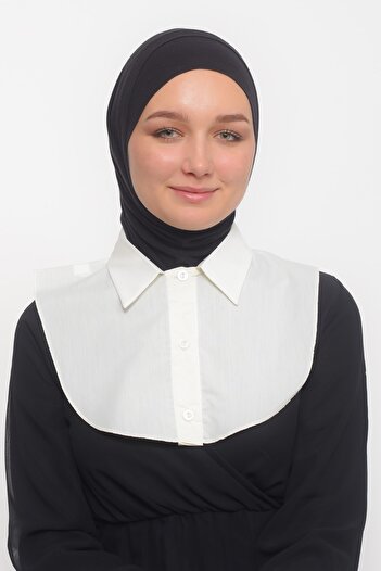 Altobeh Εκρού Γυναικείο πουκάμισο γιακά Ready Hijab Savior Collar