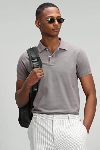 Lufian Men's Laon Sports Polo Neck T-shirt 627111040091 Earth