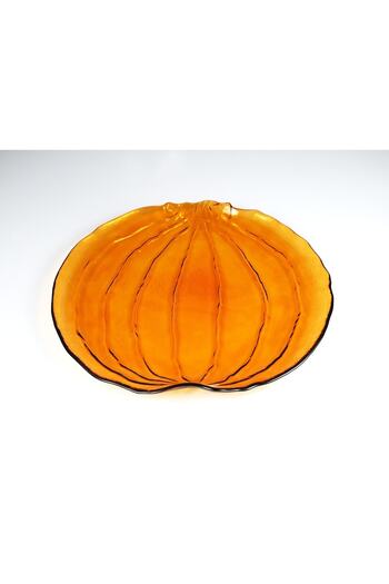 HERITAGE Glass Pumpkin Serving Plate 31 Cm