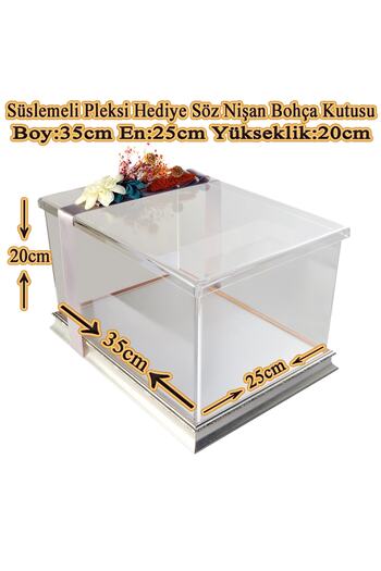mixefor Söz Nişan Bohça Kutusu-damat Bohça Kutusu Pleksi Hediye Kutusu-ölçü 35cmx25cmx20cm
