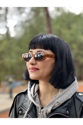 STAOOM Leopard Pattern Retro Sunglasses