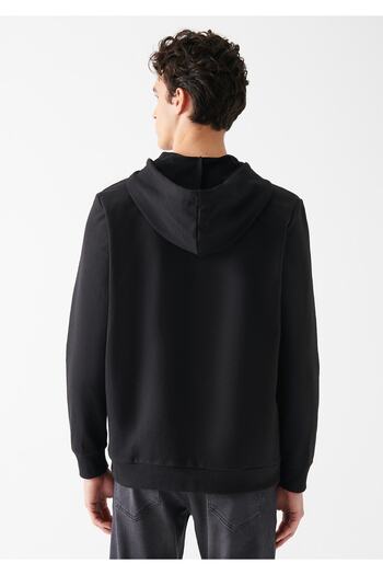 Mavi Kapüşonlu Siyah Sweatshirt 88062900