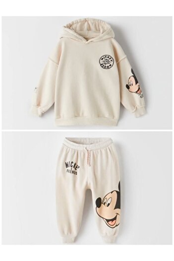 wianna baby Mickey Mouse Hooded Children's Clothing Set