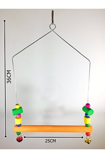 Ciko Kafes Parrot Wooden Metal Swing