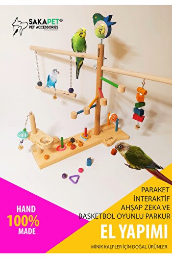 SAKAPET Interactive Sparkle - Wooden Intelligence and Basketball Game Fun Track Sdp01