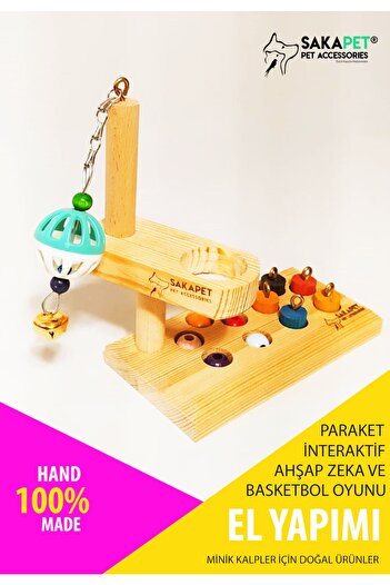 SAKAPET Interactive Wooden - Bird Intelligence and Basketball Game