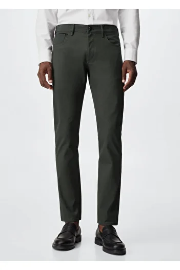 MANGO Man Slim Cut Denim Look Serj Trousers