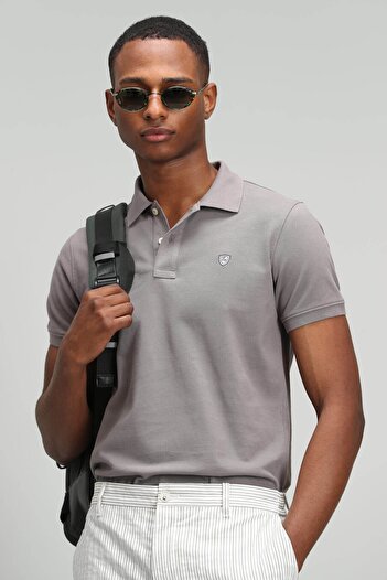 Lufian Ανδρικό μπλουζάκι Laon Sports Polo Neck 627111040091   Γη