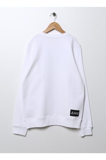 Calvin Klein Hanorac alb cu imprimeu pentru băiat - IU0IU00162