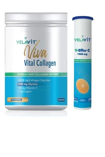 Velavit Viva Collagen 334 Gr + V-Effer C 1000 Mg 20 Effervescent Tablets