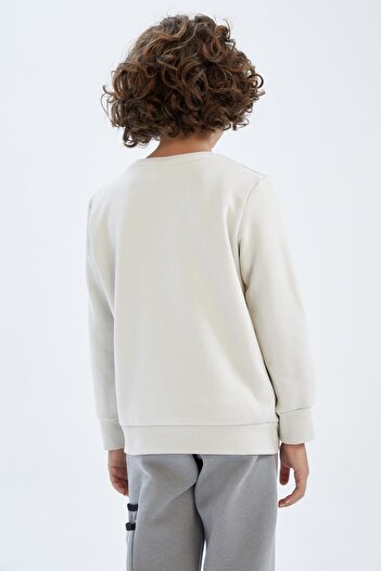 DeFacto Erkek Çocu  Bisiklet Yaka Cep Baskılı Sweatshirt